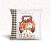 Welcome vintage pickup truck with pumpkins personalized throw pillowcase pillow