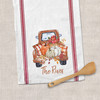 Fall pumpkins vintage pickup truck personalized decorative tea towel