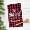 Hap hap happiest christmas griswold & co premium eggnog red buffalo plaid holiday tea towel