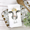 Funny cow i herd that spring cotton tea towel