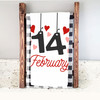 Valentine's Day February 14 hearts cotton tea towel