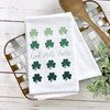 St. Patrick's Day cead mile fáilte shamrocks one hundred thousand welcomes cotton tea towel