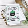 St. Patrick's Day lucky shamrock farm personalized cotton tea towel