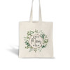 Best mom ever leafy green wreath poly linen tote bag