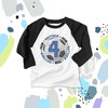 Birthday any age soccer ball personalized raglan shirt