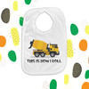 Funny this is how I roll cement mixer truck lover toddler baby bib