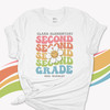 Second grade or any grade teacher retro wavy 70s vibe team Tshirt