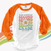 Second grade or any grade teacher retro wavy 70s vibe raglan style team shirt