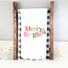 Christmas merry & bright holiday tea towel