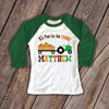 First birthday shirt childrens 1st birthday Fall tractor and pumpkin personalized raglan Tshirt
