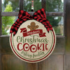 Christmas cookie testing facility personalized round plaque sign with bow option