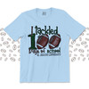 Student tackled 100 days of school football themed Tshirt