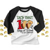 Student taco 'bout 100 days of school KIDS raglan shirt