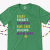 Mardi Gras beads parade crawfish king cake soulard personalized  DARK Tshirt