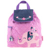 Elephant QUILTED backpack purple by Stephen Joseph with personalized embroidery option