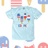 Fourth of July red white blue ice cream white ink personalized Tshirt