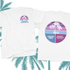 Bachelorette party tropical beach palm trees personalized adult unisex or womens v-neck shirt