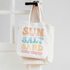 Bachelorette party sun salt sand beach theme personalized tote bag