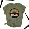 Pride retro groovy rainbow record album unisex DARK Tshirt