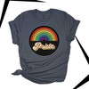Pride retro groovy rainbow record album unisex DARK Tshirt