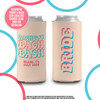 Bachelorette party retro bach bash personalized slim or regular size can coolie