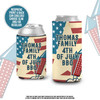 Family 4th of July BBQ personalized slim or regular size can coolie