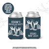 Bachelor party skeleton beer cheers personalized slim or regular size can coolies