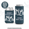 Bachelor party skeleton beer cheers personalized slim or regular size can coolies