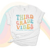 Third grade vibes colorful retro font any grade personalized Tshirt