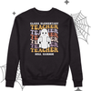 Halloween ghost teacher retro wavy font personalized unisex adult sweatshirt