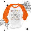 Halloween teacher spooky university unisex adult raglan shirt