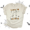 Halloween let's go ghouls retro groovy unisex adult Tshirt