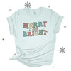 Christmas merry and bright retro groovy unisex adult Tshirt