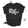 Merry Christmas vintage retro script unisex adult DARK Tshirt