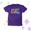 Birthday girl rainbow retro groovy font personalized DARK Tshirt