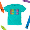 Student kindergarten or any grade crayon rainbow personalized DARK Tshirt