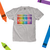 Student kindergarten or any grade crayon rainbow personalized DARK Tshirt