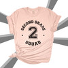 Teacher squad distressed number and lettering any grade team Tshirt