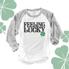 St. Patrick's Day feeling lucky clover unisex adult raglan shirt