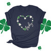 St. Patrick's Day lucky shamrock heart unisex DARK Tshirt