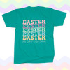 Easter teacher happy easter groovy text personalized DARK Tshirt