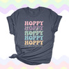 Hoppy Easter teacher groovy text personalized DARK Tshirt