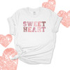 Valentine sweetheart distressed athletic text Tshirt