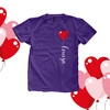 Valentine heart balloon cursive text personalized DARK Tshirt