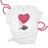 Valentine yarn heart kitten cat lover unisex adult Tshirt