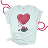 Valentine yarn heart kitten cat lover unisex adult Tshirt