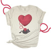 Valentine yarn heart kitten cat lover unisex adult Tshirt