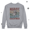 Merry Merry Christmas retro groovy adult crew neck sweatshirt