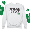 St. Patrick's Day feeling lucky clover adult sweatshirt