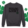 St. Patrick's Day feeling lucky clover adult sweatshirt